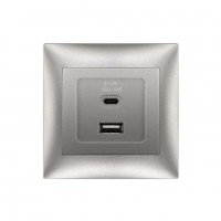 ΑΣΗΜΙ ΠΡΙΖΑ USB Type-A  & Type-C “DOMUS”