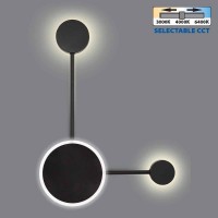 ΔΙΑΚΟΣΜΗΤΙΚΟ ΦΩΤΙΣΤΙΚΟ ΑΠΛΙΚΑ LED GEMINI LED  15W  ΜΑΥΡΟ  CCT-ΔΙΑΚΟΠΤΗΣ 3000K-4000K-6400K