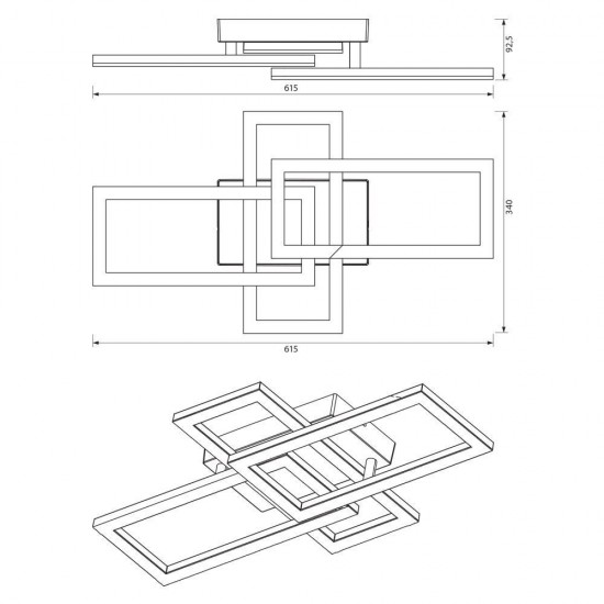 Φωτιστικό οροφής LEDSONOMALED  RC3  24W  μαύρο  4000K