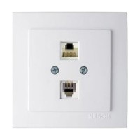 Λευκή πρίζα δικτύου RJ45-CAT5-RJ11 - 24111048