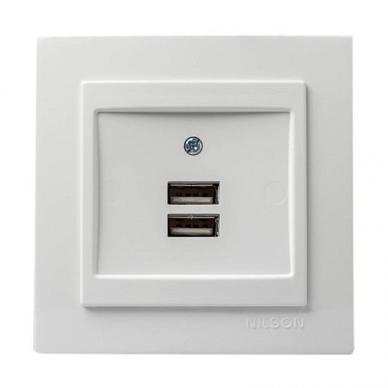 Λευκή πρίζα USB διπλή - 24111081