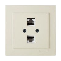 Μπέζ πρίζα δικτύου CAT6  διπλή - 24121047