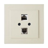 Μπέζ πρίζα δικτύου RJ45-CAT6-RJ11 - 24121049