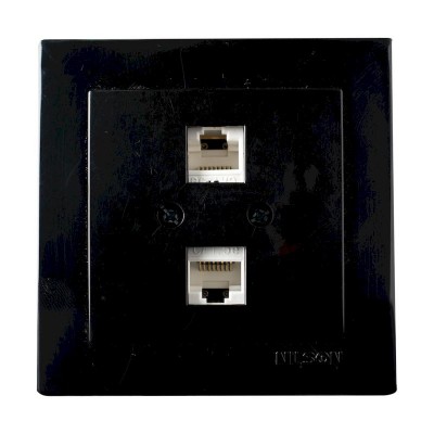 Μαύρη πρίζα δικτύου CAT5 διπλή - 24221046