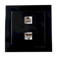 Μαύρη πρίζα δικτύου CAT6  διπλή - 24221047