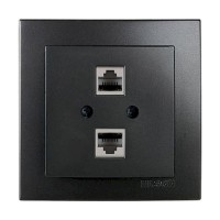 Μαύρη πρίζα δικτύου RJ45-CAT5-RJ11 - 24221048