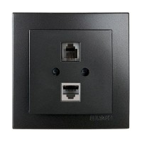 Μαύρη πρίζα δικτύου RJ45-CAT6-RJ11 - 24221049