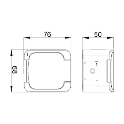 Επίτοιχη πρίζα σούκο IP44 γκρι - 462CGH