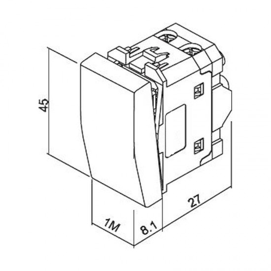 Μπουτόν 1 θέσης Λευκό 10ΑΧ250V - 735101S