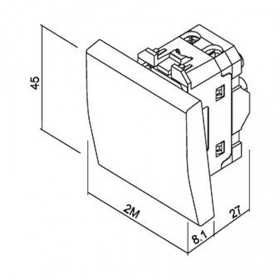 Μπουτόν 2 θέσεων Λευκό 10ΑΧ250V - 736101S