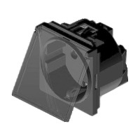 Πρίζα σουκο με καπάκι 2 θέσεων Μαύρη 2Ρ+Ε 16Α 250V - 740608S