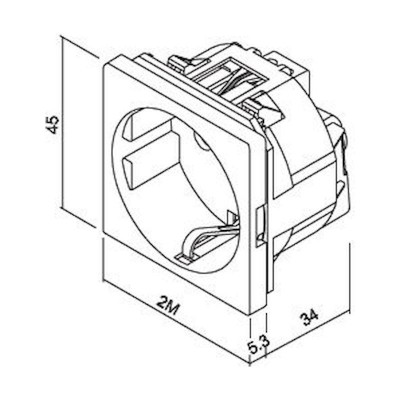 Πρίζα δικτύου 1 θέσης Ιβουάρ Cat.5e RJ45 UTP KS - 744502S