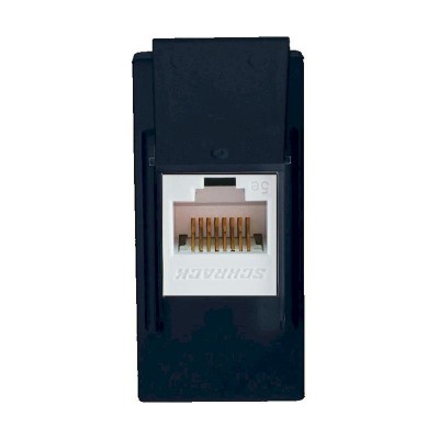 Πρίζα δικτύου 1 θέσης Μαύρη Cat.5e RJ45 UTP KS - 744505S