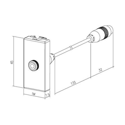 Πρίζα SAT 1 θέσης Ιβουάρ 5MΗz - 2400ΜΗz Θ-Θ 0db - 747202ES