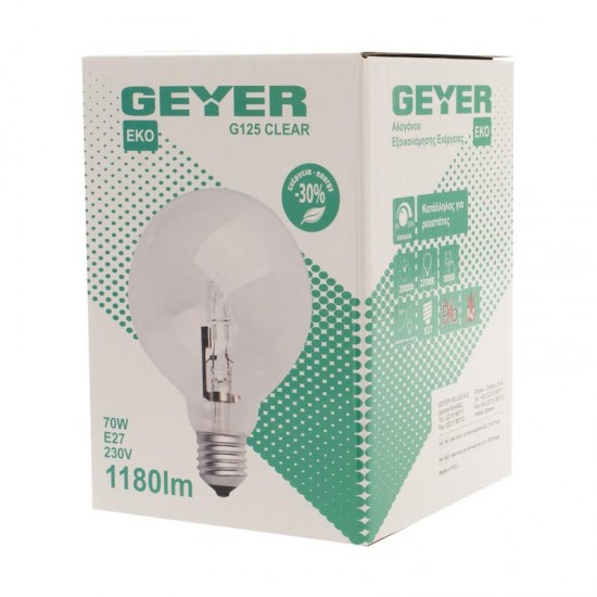 Λάμπα Αλογόνου Γλόμπος G125 70W E27 2700Κ 1180lm - FG12570