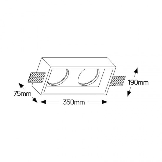Γύψινο τετράγωνο spot 2xAR111 350x190 - FG350190R