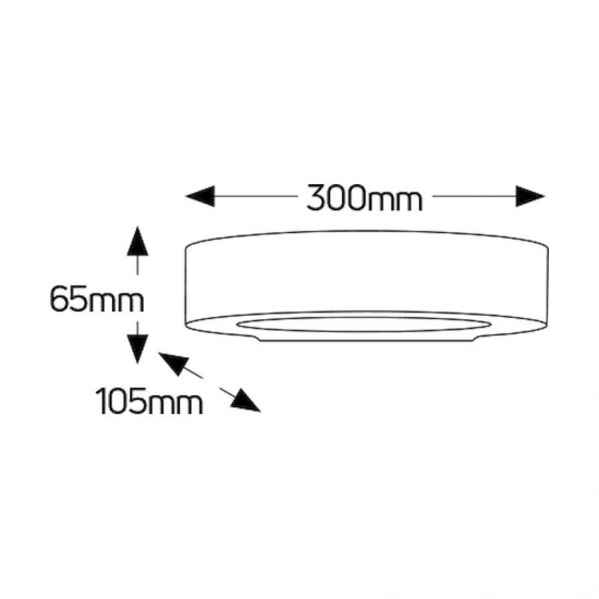 Γύψινη απλίκα Up-Down glass L300 E14 300x65 - FGA300105UD