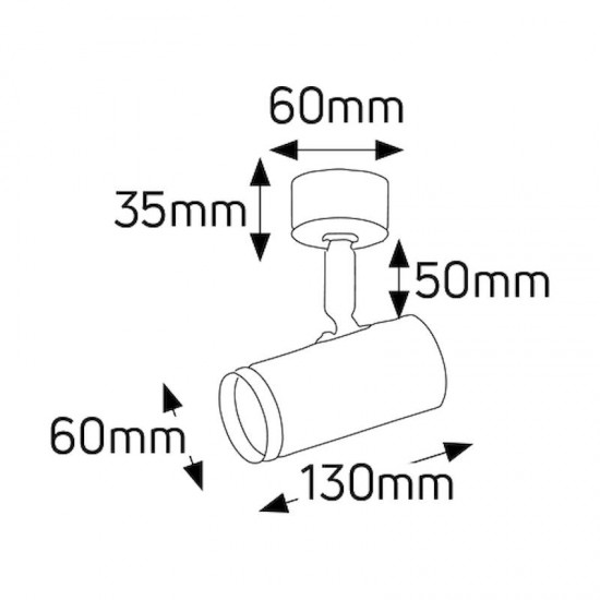 Ρυθμιζόμενο επίτοιχο spot GU10 λευκό - FW60180GU10W