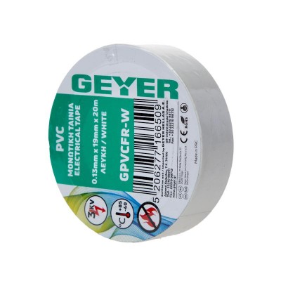 Μον.ταινία PVC 0.13mmx19mmx20m λευκή - GPVCFR-W