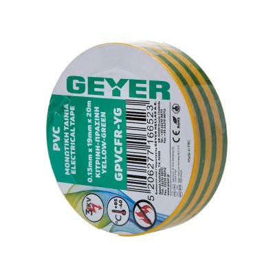 Μον.ταινία PVC 0.13mmx19mmx20m κιτρ.-πρασ. - GPVCFR-YG