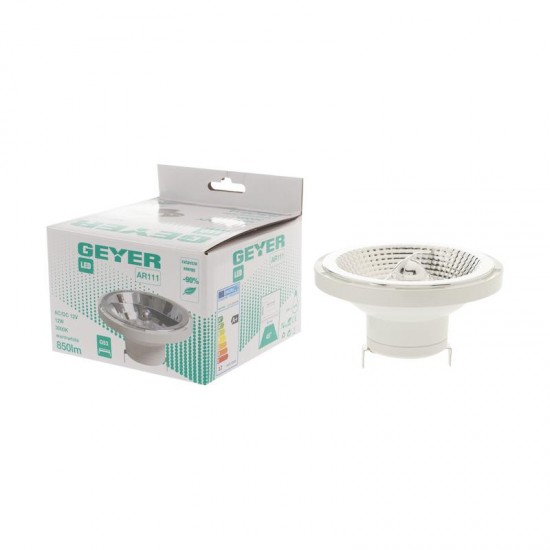 Λάμπα LED AR111 12W G53 3000K 850lm 45° 12V AC-DC - L111-G53-45W