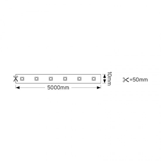 Ταινία LED Eco 14.4W 12V RGB 600-720lm IP65 - L14.4V12R65 5m