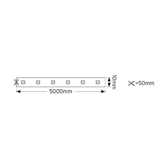 Ταινία LED Eco 14.4W 12V 2700K 600-720lm IP20 - L14.4V12W20 5m
