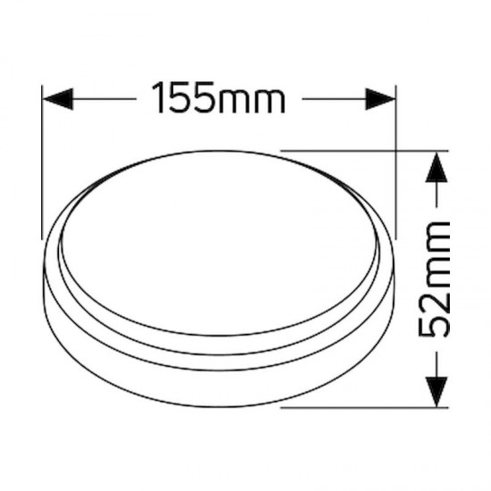 Απλίκα LED 12W 3000K 850lm Φ155 IP54 - LBL21W12