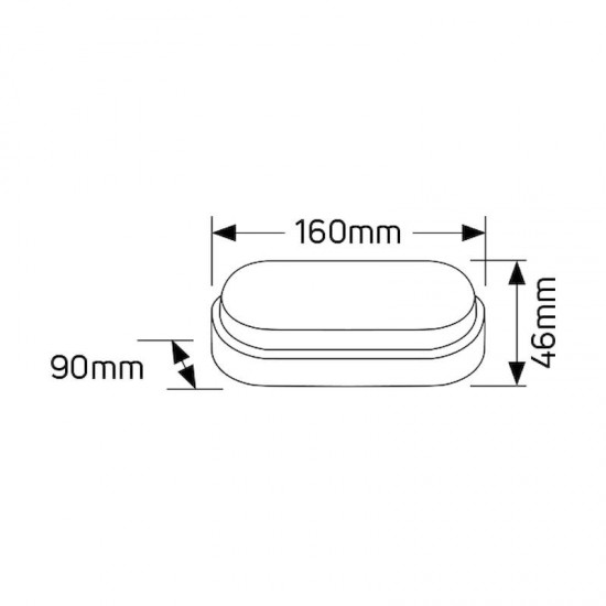 Χελώνα LED 8W 3000K 640lm 160x46 IP54 - LBLOW8