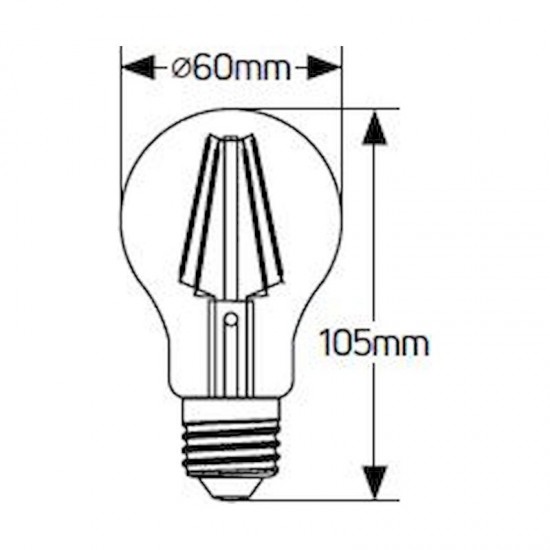 Λάμπα LED Κλασική Filament A60 8W E27 2700K 1055lm - LFAW278