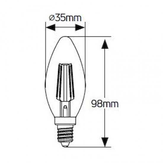 Λάμπα LED Κερί Filament matt C35 4W E14 4000K 400lm - LFCSC144