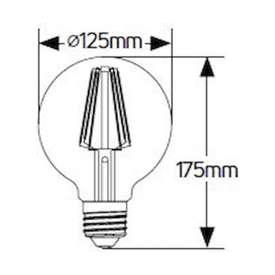 Λάμπα LED Αντεστραμμένου καθρέφτη χαλκός G125 6W E27 2700K 480lm dim - LFGBM276CD