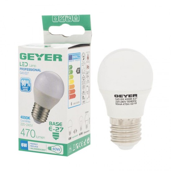 Λάμπα LED Σφαιρική G45 6W E27 4000K 470lm - LGLCE276S