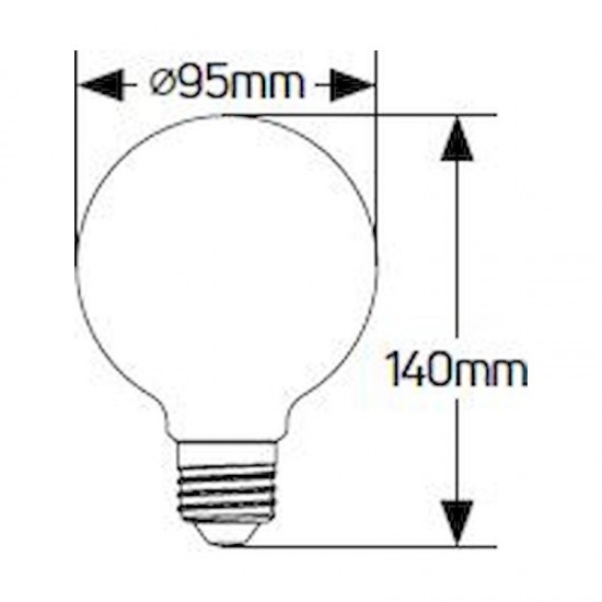 Λάμπα LED Γλόμπος G95 12W E27 3000K 1050lm - LGNWE2712