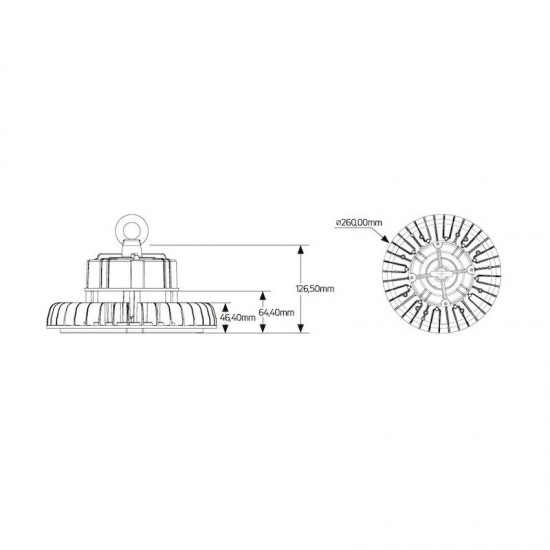 Καμπάνα LED Highbay Premium 100W 4000K 13000lm 60° IP65 - LHB100CSG60