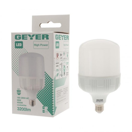 Λάμπα LED High Power Premium 36W E27 4000K 3200lm PF>0.9 IP44 - LHPC2736