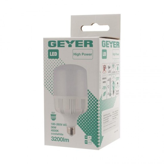Λάμπα LED High Power Premium 36W E27 4000K 3200lm PF>0.9 IP44 - LHPC2736