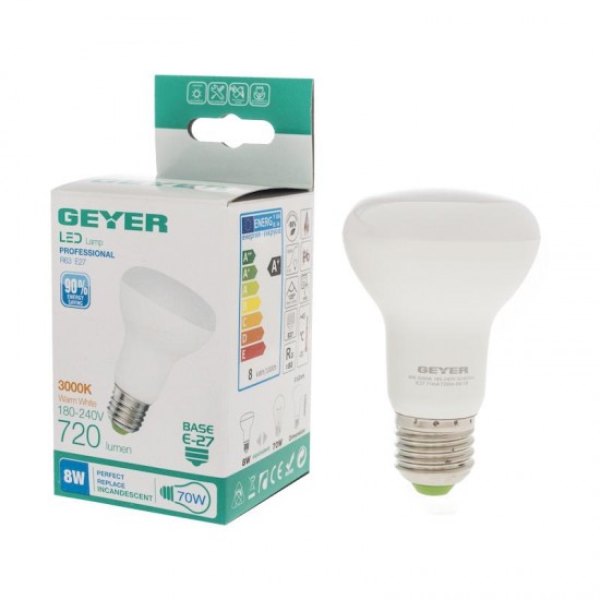 Λάμπα LED R63 8W E27 3000K 720lm - LKWE278S
