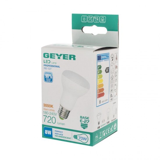 Λάμπα LED R63 8W E27 3000K 720lm - LKWE278S