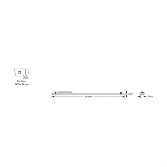 Φωτιστικό LED Line 50W 4000K 5250lm 1.5m μαύρο - LLRT-1.5CDB
