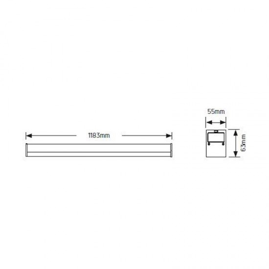 Φωτιστικό LED Line 30W 3000K 3750lm 1.2m λευκό - LLUT-1.2WDW