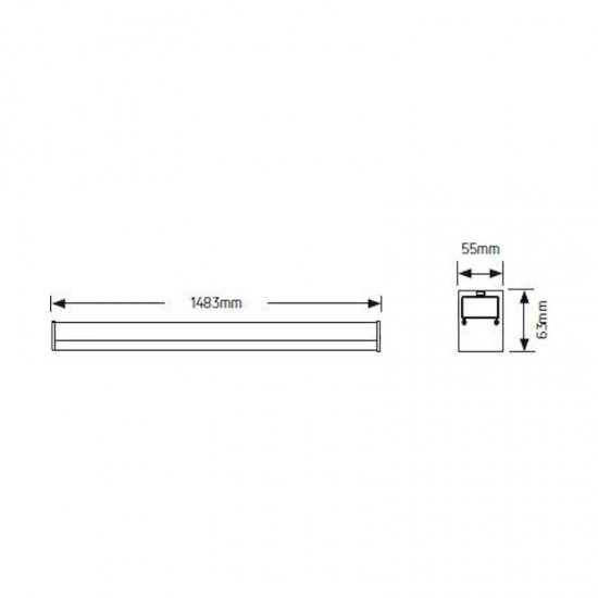 Φωτιστικό LED Line 50W 4000K 6500lm 1.5m μαύρο - LLUT-1.5CDB