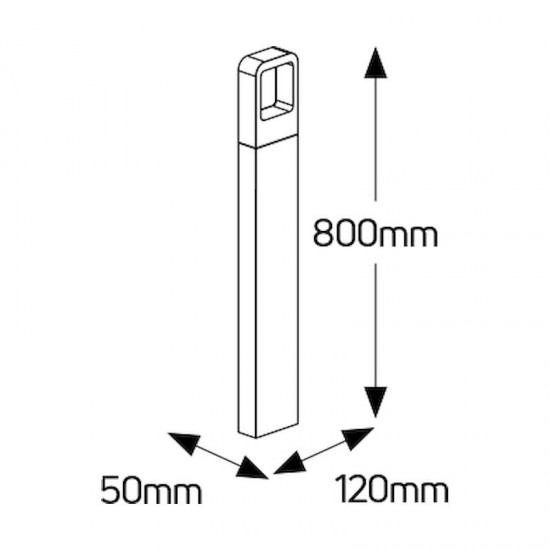 Φωτιστικό LED δαπέδου 6W 3000K 250lm 120x800 IP54 - LOCBS120800WDG