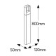 Φωτιστικό LED δαπέδου 6W 3000K 250lm 120x800 IP54 - LOCBS120800WDG