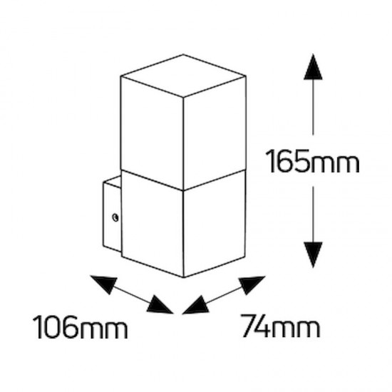 Απλίκα LED  6W 3000K 250lm74x165 IP54 - LOWS106165WDG