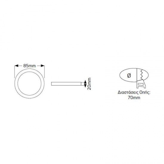 PL LED 3W 6500K 180lm Φ70mm GEYER
