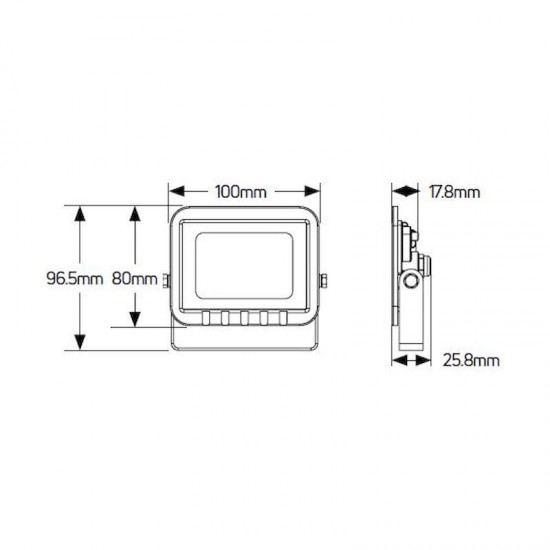Προβολέας LED 10W 3000K 850lm IP65 μαύρος - LPRM10W3
