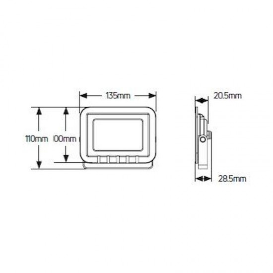 Προβολέας LED 20W 6500K 1700lm IP65 μαύρος - LPRM20D3