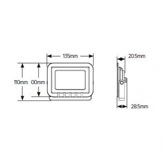 Προβολέας LED 20W 3000K 1700lm IP65 μαύρος - LPRM20W3