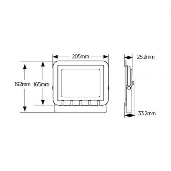 Προβολέας LED 50W 6500K 4250lm IP65 μαύρος - LPRM50D3